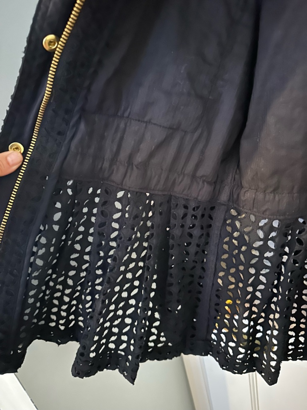 GAP Black Eyelet Utility Jacket with Gold-Tone Hardware & drawstring - Picture 7 of 7